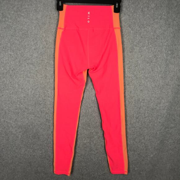 Wilo The Label Leggings Women XS Pink Peach Ribbed Contrast 7/8 Yoga Active READ - Picture 8 of 13